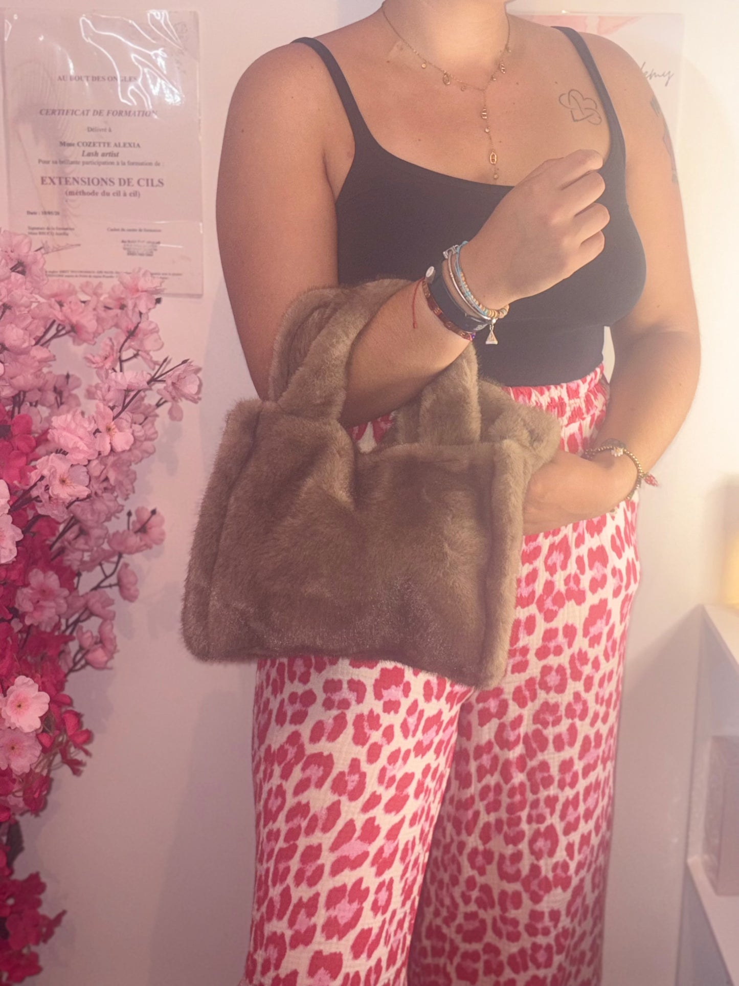 🌸Sac Fourrure Taupe🌸