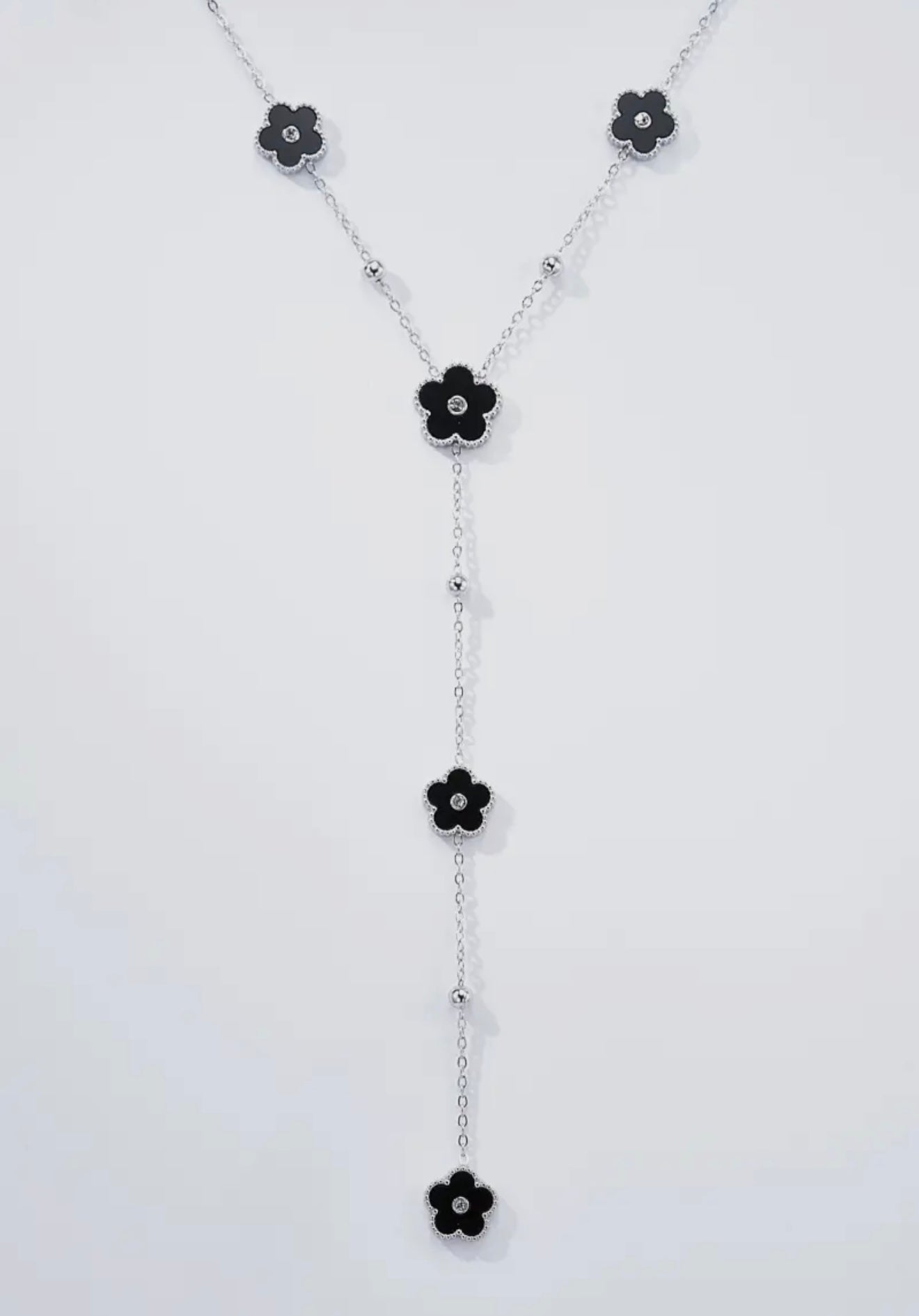 Collier fleur en acier inoxydable