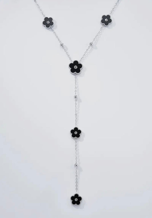 Collier fleur en acier inoxydable