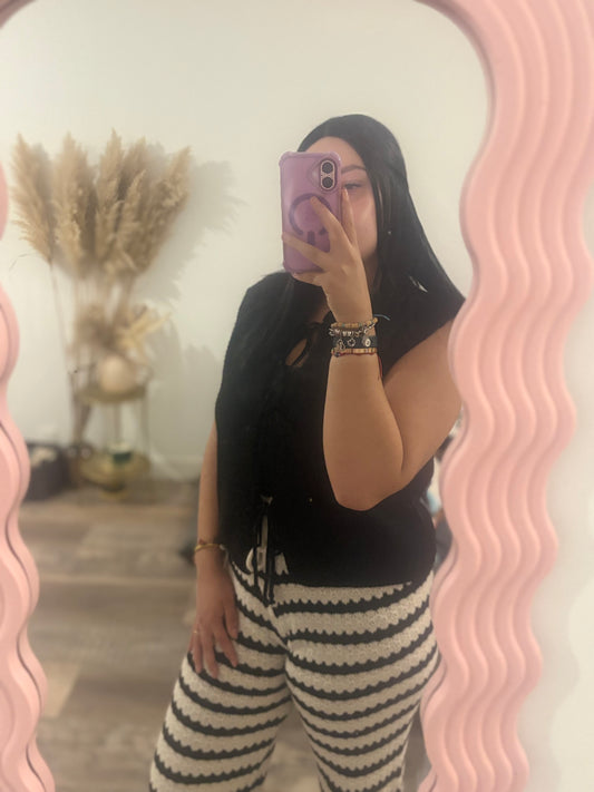 🌸 Gilet à Noeud NOIR 🌸