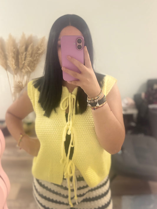 🌸Gilet à Noeud JAUNE🌸