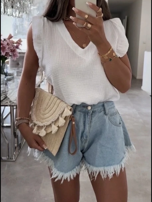 Top en gaze de coton,7566